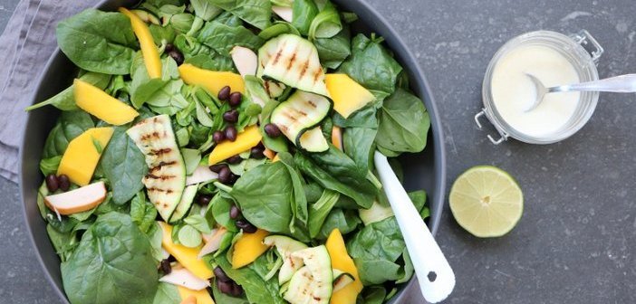 Salade Met Kip Gegrilde Courgette En Mango Fitgirl